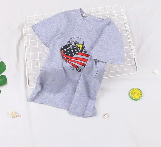 

Casual kids round- neck short sleeve T-shirt summer cute cotton tops