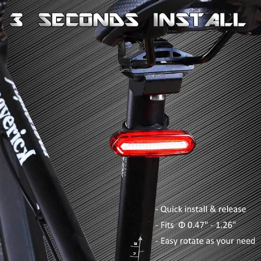 

4 Modes Bike LED Tail Lamp Bicycle Warning USB Rechargeable Front Rear Light Outdoor