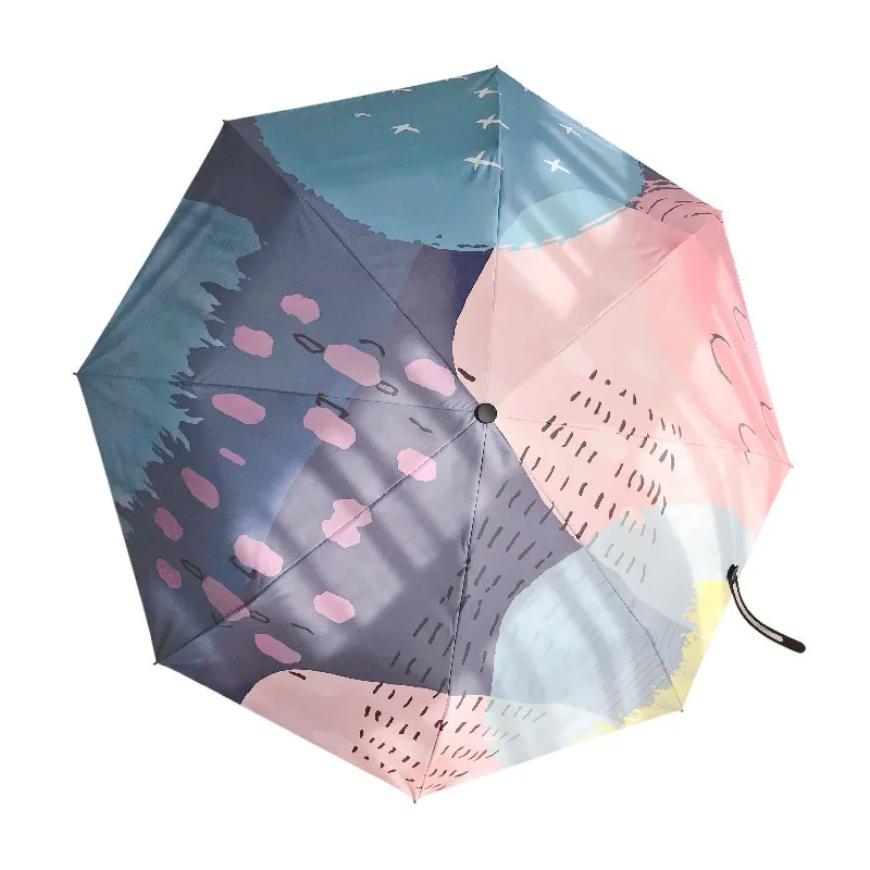 Корейский маленький Зонт от дождя двойного назначения автоматический