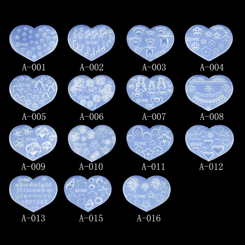 

28Pcs Mini Nail Art Silicone Mold Leaves Flower Animals Template Resin Molds Kit U4LF