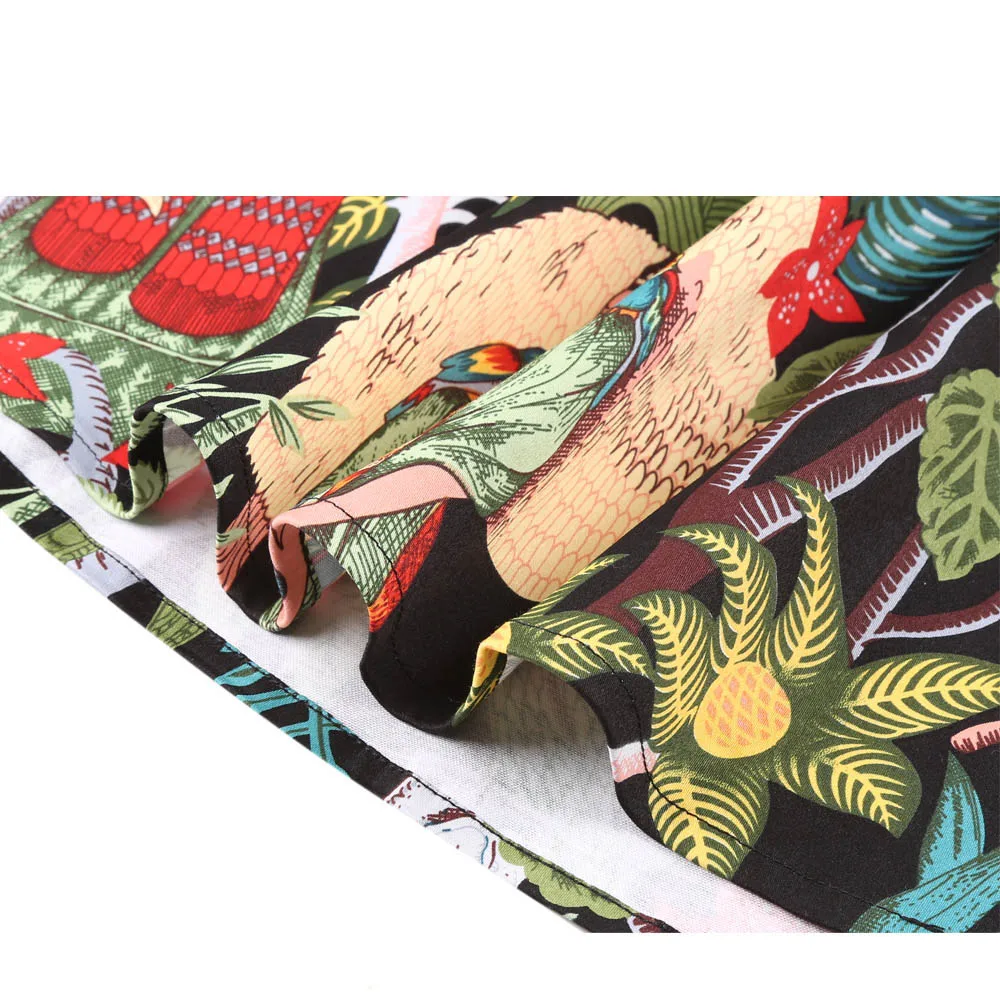 Женское винтажное платье в стиле рокабилли Хлопковое с коротким рукавом и