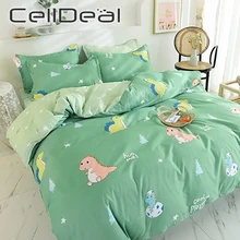 Ropa de cama doble de dinosaurio pequeño, cubrecamas textiles para el hogar de cuatro piezas, edredón de calidad, funda de almohada, Oceania (2)