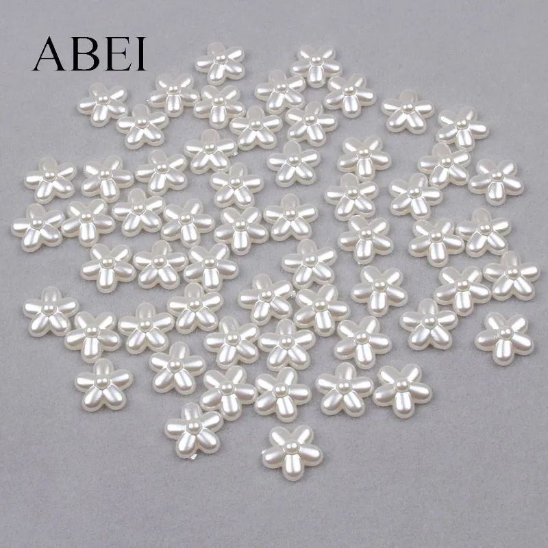 200 шт 12 мм ABS плоский цветок бисера для скрапбукинга свадебные ремесла DIY ручной
