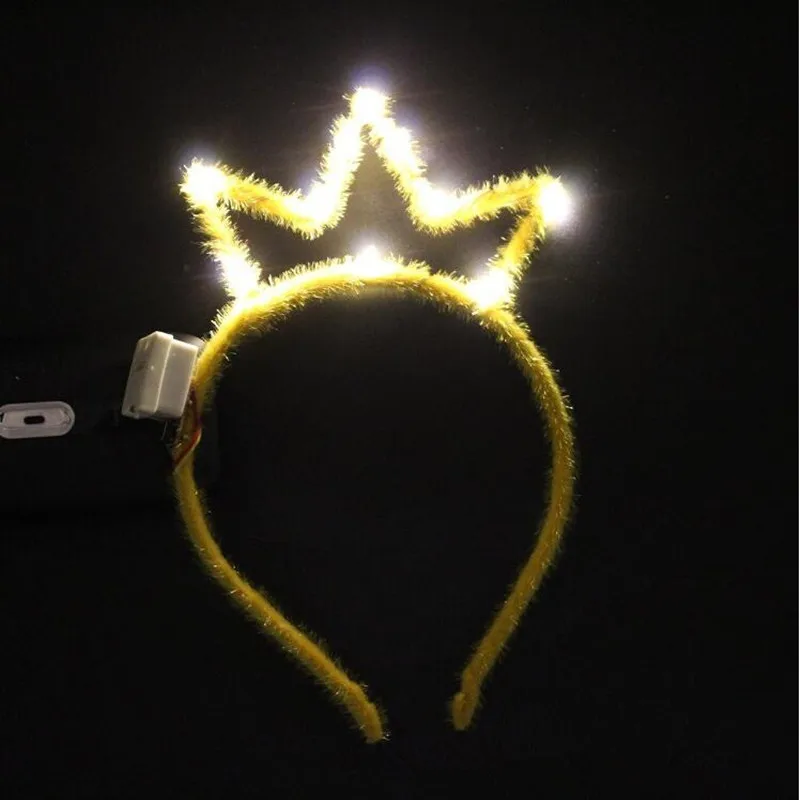 yellow Светодиодный светящийся светильник, тиара, корона, головная повязка королевской принцессы, светящиеся аксессуары для волос для детей, взрослых, день рождения, вечеринки, свадьбы - Цвет: yellow