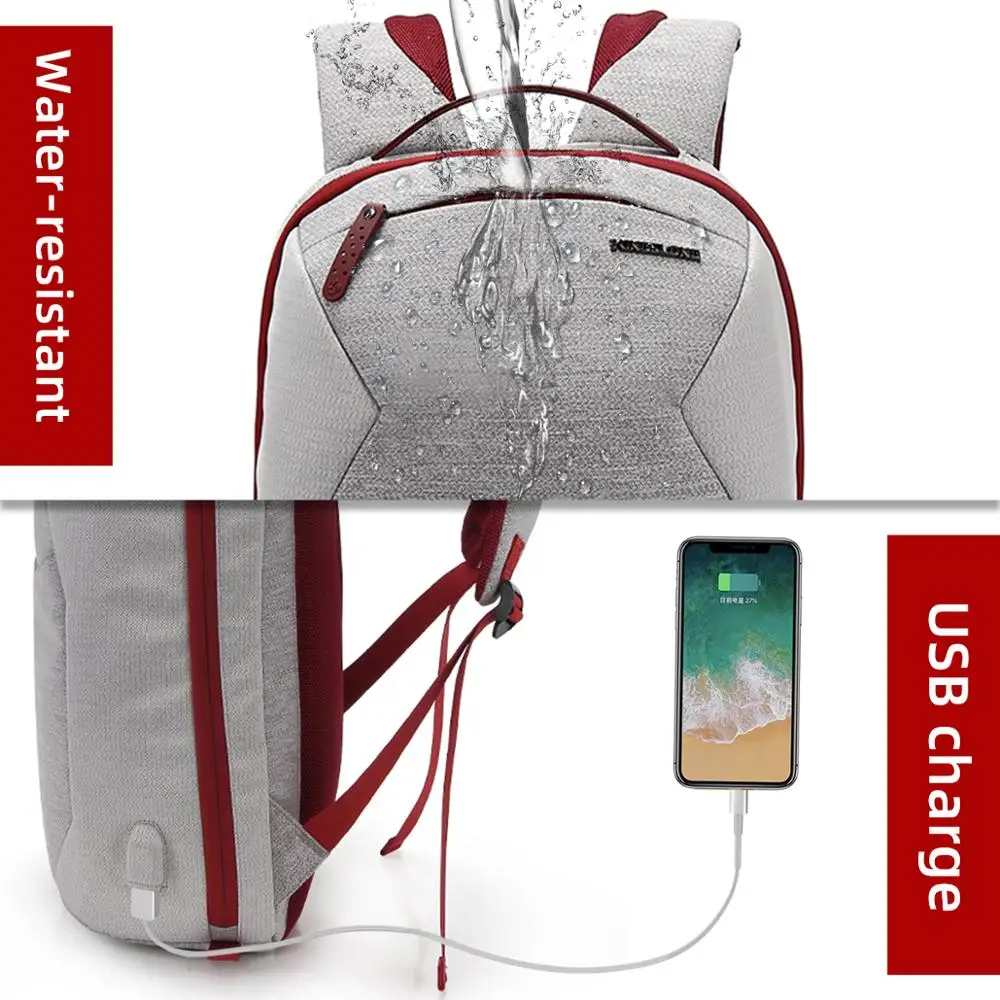 

Kingslong Business Women Laptop Backpack 15.6 inch Casual Backpack Nylon Waterproof Lightweight School Bag Mochila for Female
