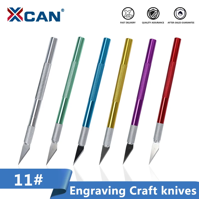 

XCAN #11 Non-Slip Metal Scalpel Knife Kit Cutter Engraving Craft knives with 5pcs Blades Mobile Phone PCB DIY Repair Hand Tools