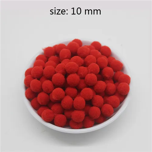 No 01 red 1600 шт 10 мм помпоны меховой плюшевый шар для рукоделия DIY ювелирных изделий для дома, свадьбы, украшения одежды, праздничные принадлежности для мероприятий - Цвет: No 01 red