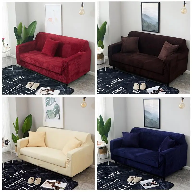 

Elastic Slipcovers Stretch Sofa Cover for Living Room Sectional Couch Cover L shape Armchair Cover Single/Two/Three/Four Seat