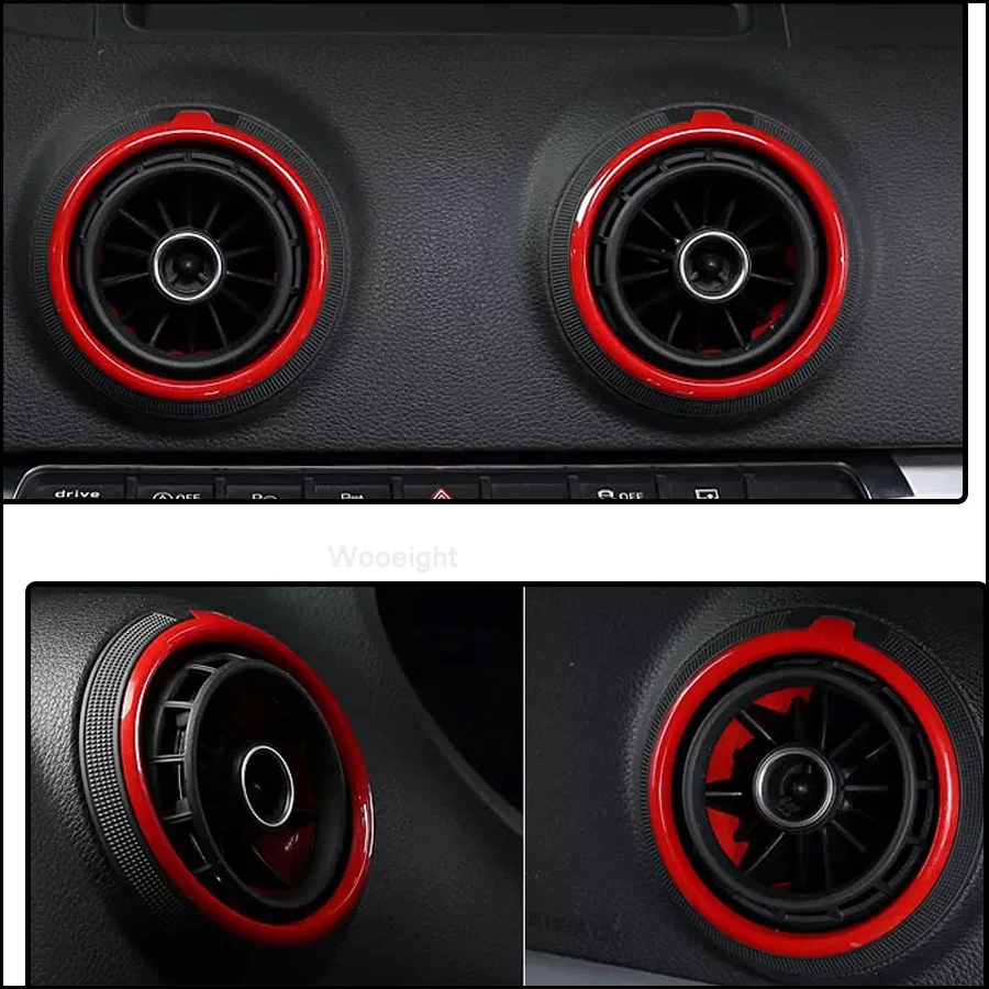 Wooeight 4 шт. для Audi A3 S3 8 в предподтяжка лица ABS AC кондиционер Вентиляционное выходное кольцо Крышка отделка Замена