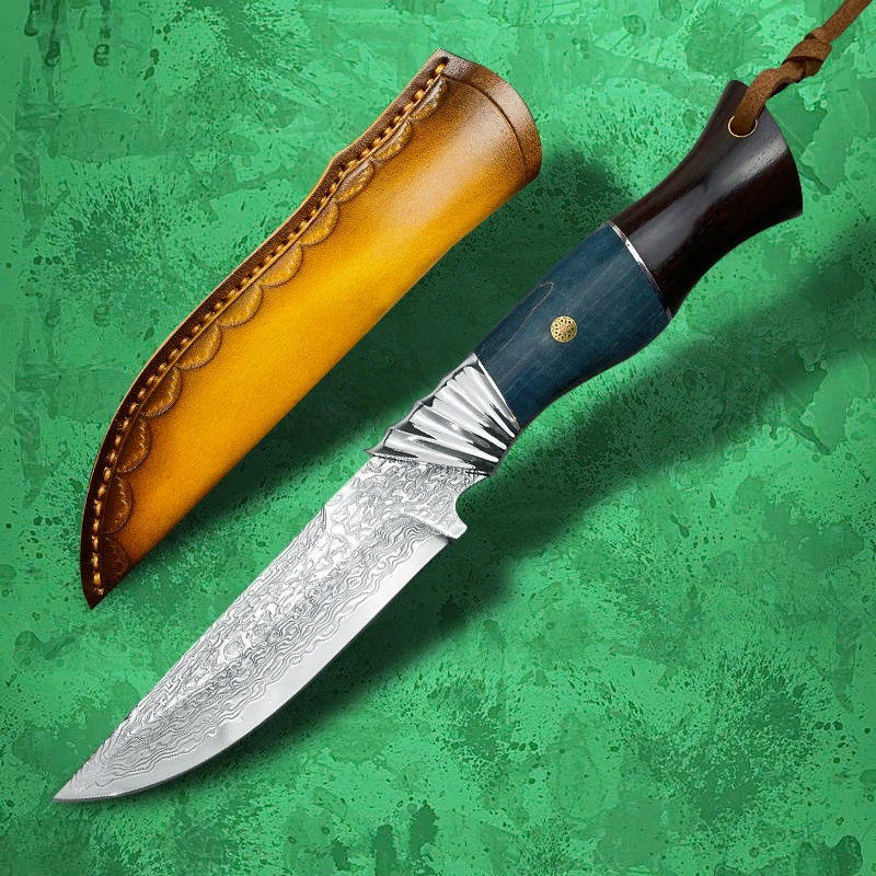 

Shanker Jungle Damascus Steel VG10 Alloy Hunting Knife Outdoor Camping Survival Tactics Practical Fixed Blade Trekking Tools