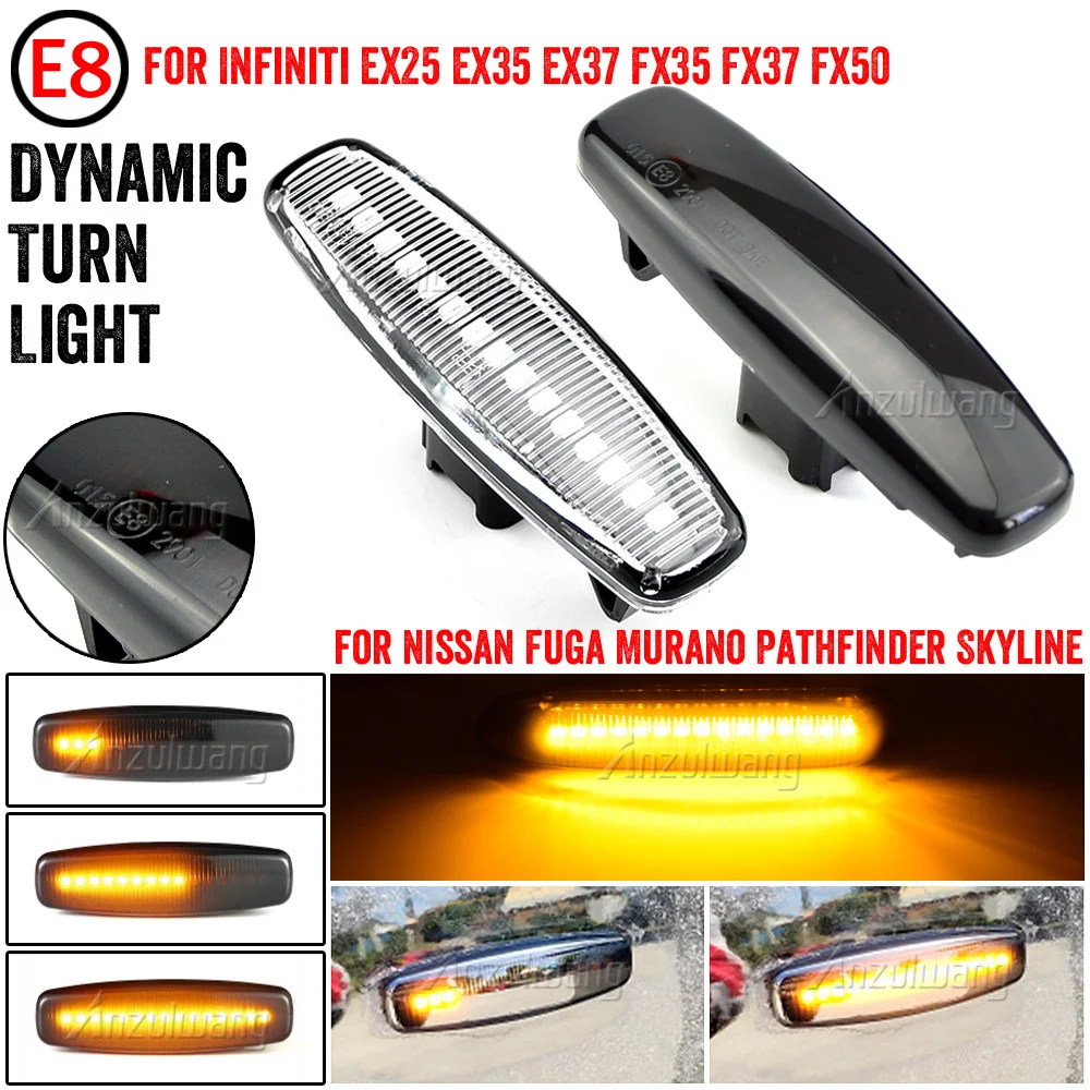 

For Infiniti EX25 EX35 FX35 G25 Q60 QX50 JX35 For Nissan Fuga Pathfinder Murano Skyline Dynamic Turn Signal Light Side Marker