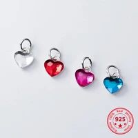 korean heart pendant 925 silver diamond zircon necklace jewelry keepsake pendant for woman female fashion charm holiday gift
