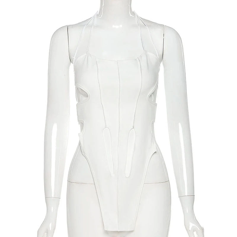 

Cut Out Backless Halter Women Camis Sexy Midnight Clubwear Summer 2021 Baddie Top Strap Hot Party Birthday Outfit Tops