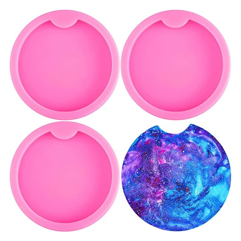 

Silicone Round Coaster Molds Flower Silicone Epoxy Resin Molds Glossy Silicone Mold for Agate Resin Coasters Cup Mats