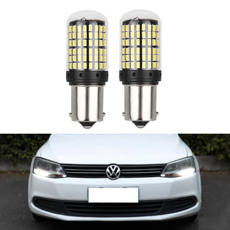 2 шт. Ксеноновые Ошибок Белый Bay9s P21W 3014 Светодиодный лампы для Volkswagen VW Golf MK7 GTD GTI R TSI