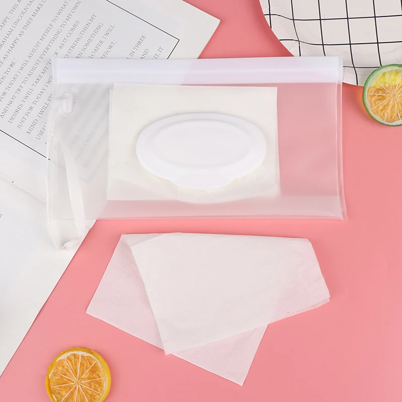 

Portable Cartoon Baby Kids Wet Wipes Clutch Carrying Bag Wet Paper Tissue Container Dispenser Snap-strap Pouch Light Weight