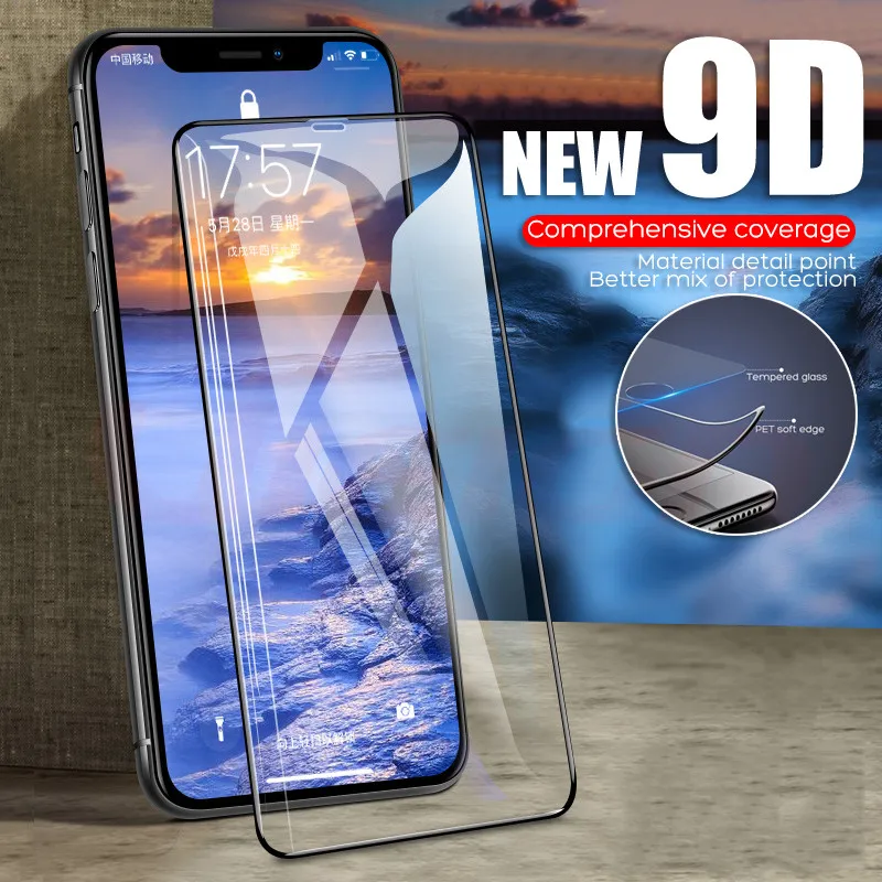 

2pcs 9D Protective Glass On the For iPhone 6 Screen Protector iPhone 7 Glass For iPhone 8 7 6s Plus X Tempered glass