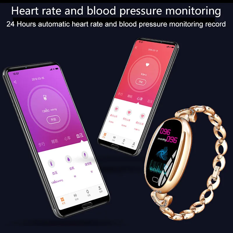 Женский умный Браслет монитор кровяного давления часы телефон смарт браслет