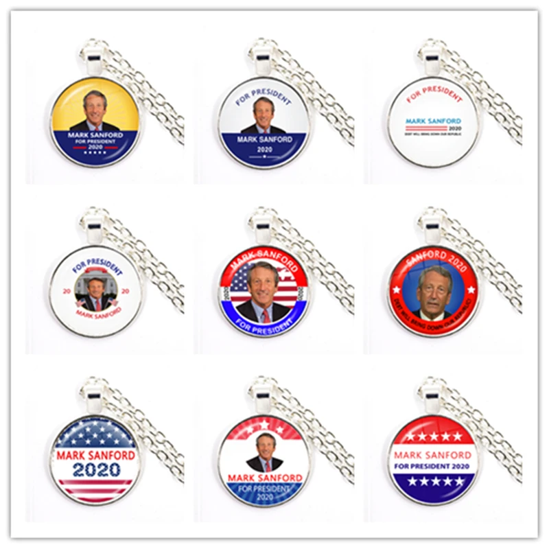 Коллекция 2020 ожерелье с подвеской-кабошоном 25 мм для президент США поддержкой