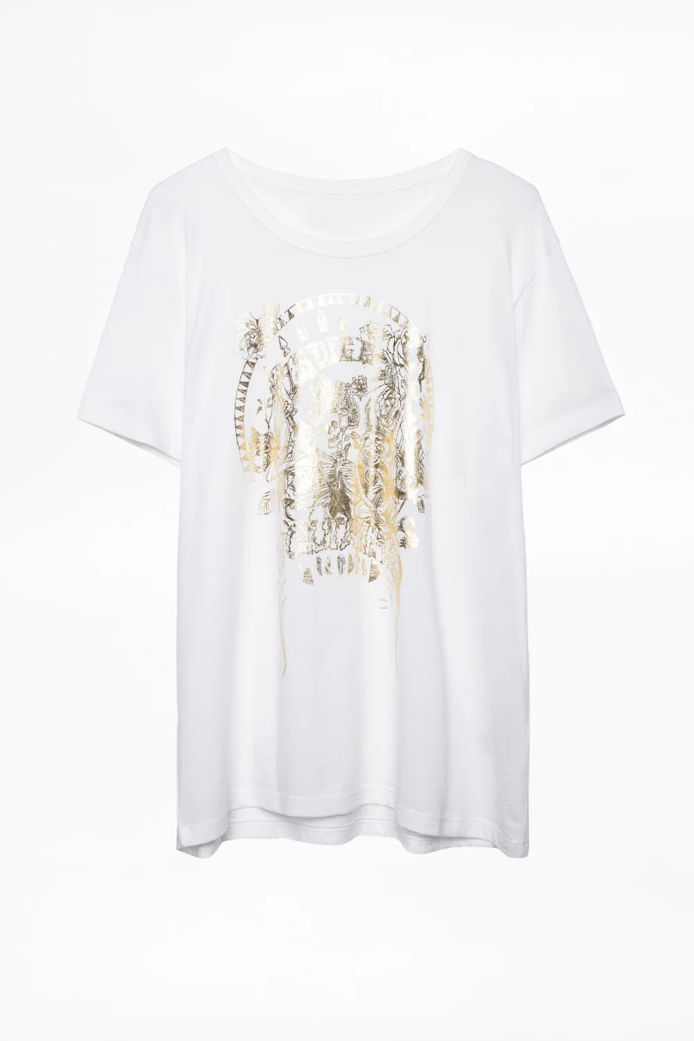 

Women T-shirt 2020 Summer Cotton Bronzing Skull Print Short-sleeved T-shirt