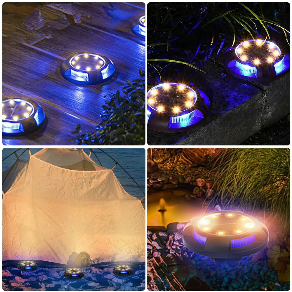 

12 leds Solar Garden Lights Solar Ground Lights Waterproof Light Underground Sensing Landscape Lights for Lawn Pathway outdoor
