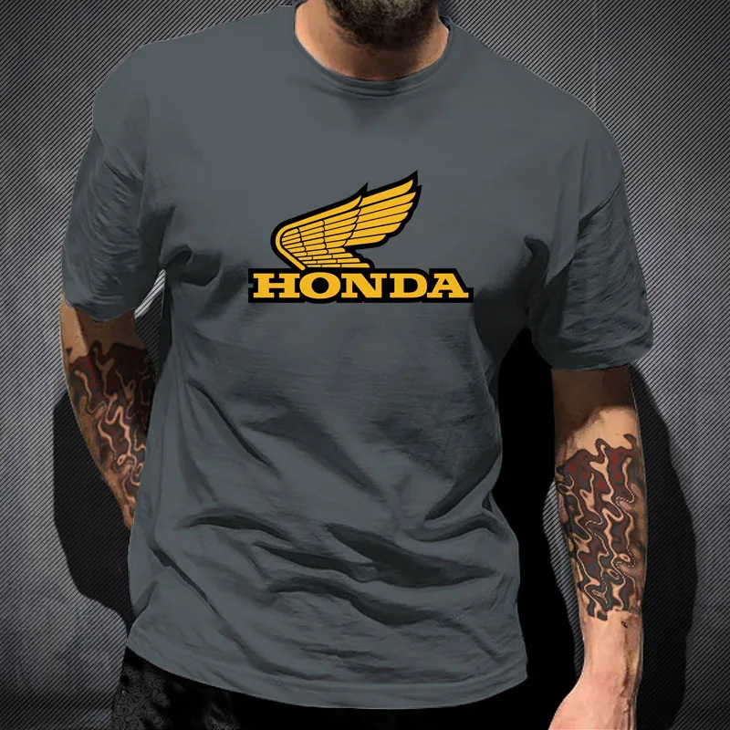 

Honda Car Logo Custom Round Neck Punk Comfortable Print Short Sleeve Tees Casual Tops Sweatshirts Leisure Oversized T-shirt
