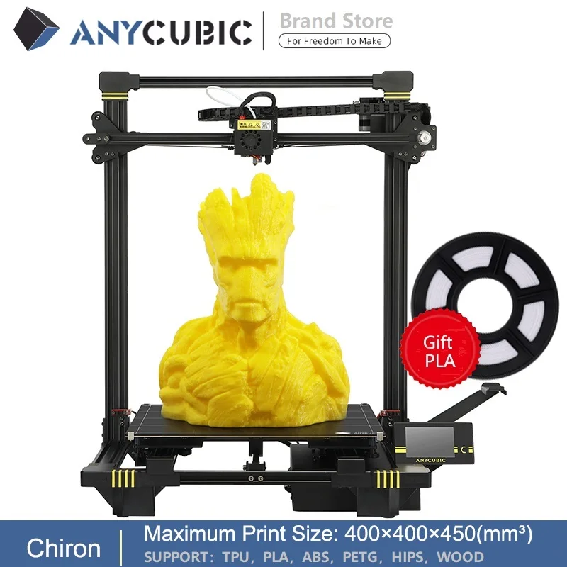 3d принтер Anycubic Chiron Plus недорогой большого размера печати печать 400*400*450 мм наборы