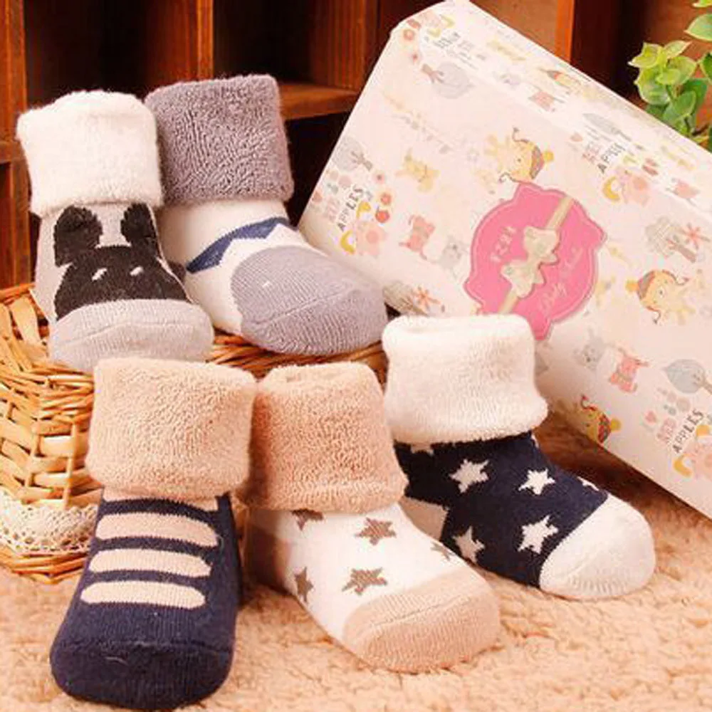 Kids Infant Toddler Baby Boys Girls Cartoon Animals Anti-slip Knitted Warm Socks For Non Slip | Детская одежда и обувь