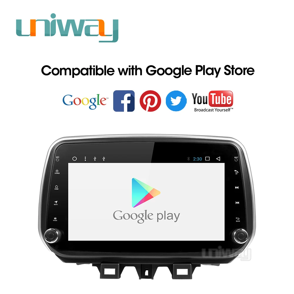 Uniway android 9 0 2G + 32G Автомобильный dvd плеер для Hyundai Tucson/IX35 2018 мультимедийный
