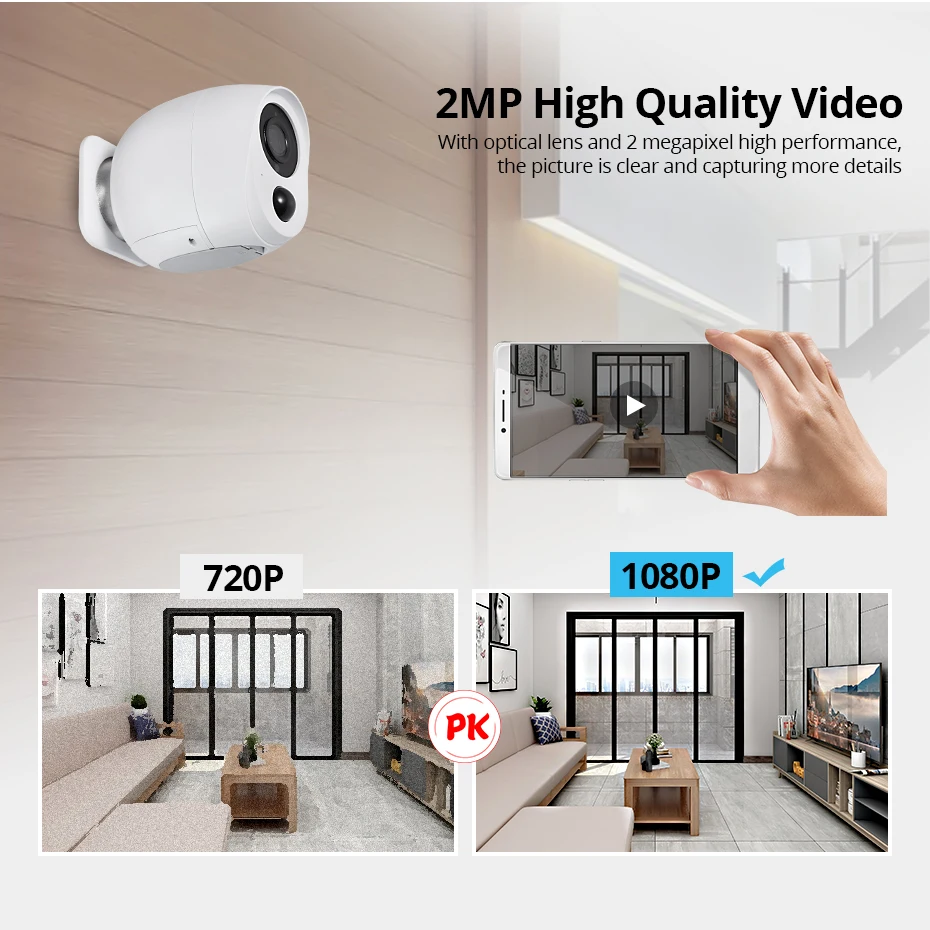 IP камера TOWODE уличная Wi Fi HD1080P встроенная аккумуляторная батарея|Камеры