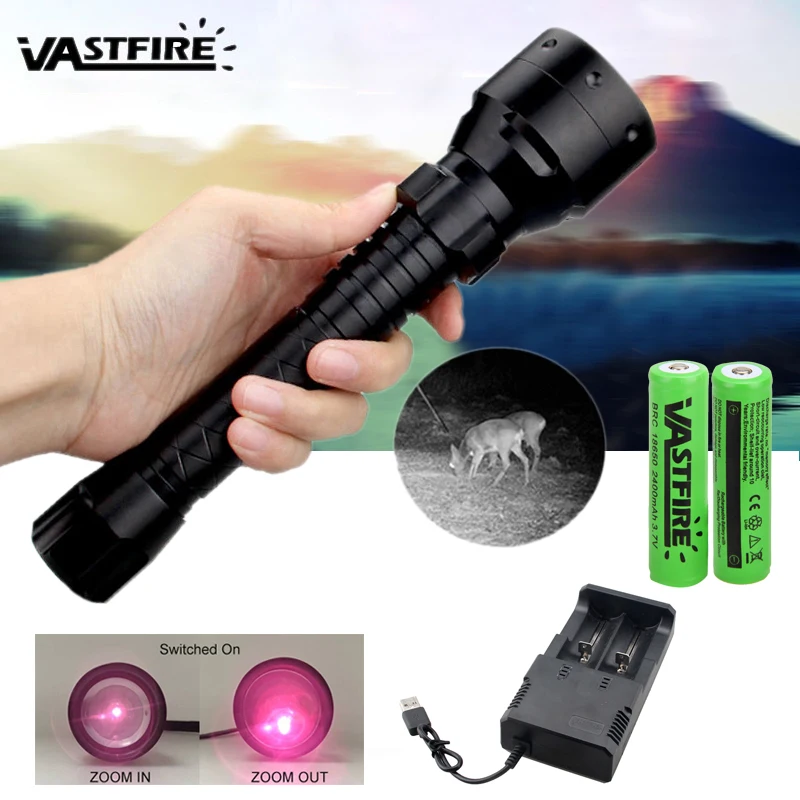 Тактический светодиодный фонарик 400 ярдов регулируемый инфракрасный светильник