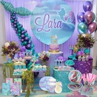 MEIDDING Русалка Вечерние одноразовые посуда счастливый костюм для празднования дня рождения бумажные чашки блюдце латексные шарики, День подарков будущей матери вечерние Декор