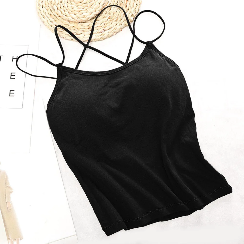 Майка женская из полиэстера пикантный бюстгальтер с мягкими чашечками на