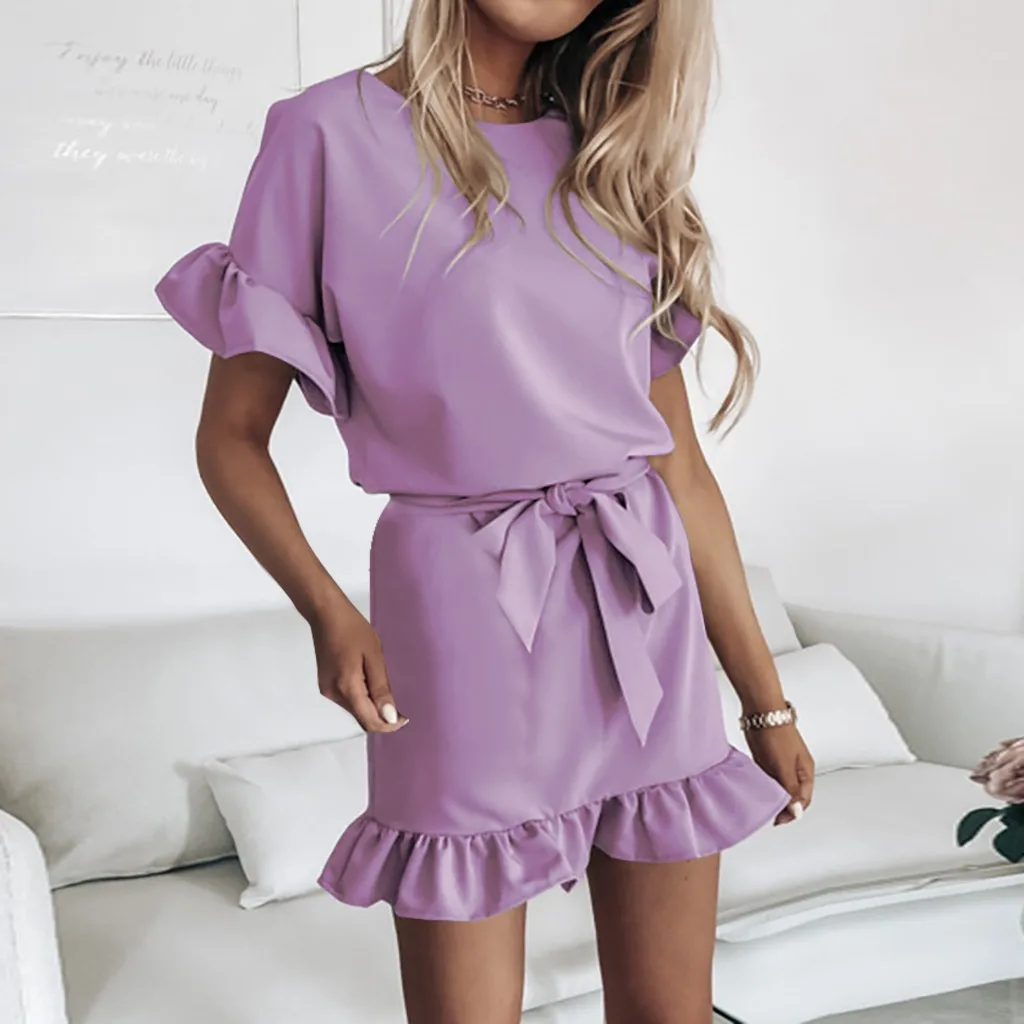 Модное женское платье с оборками повседневное свободное домашнее Спортивное