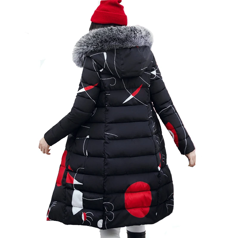 

2019 winter women hooded coat fur collar thicken warm long jacket female plus size 3XL outerwear parka ladies chaqueta feminino