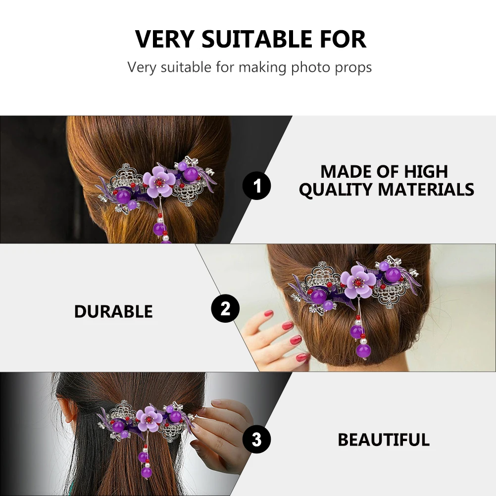 Ретро Стразы Цветочная заколка для волос с подвеской спины | Красота и здоровье