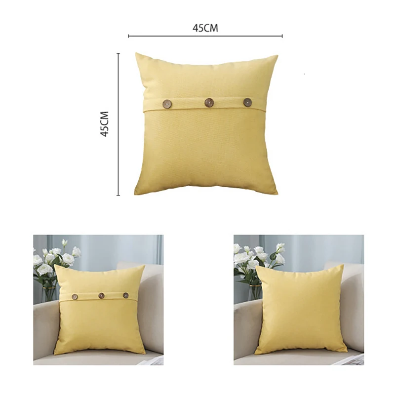 Льняные наволочки в винтажном стиле для дивана с тремя кнопками декоративная