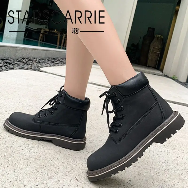 

2021 autumn and winter new rhubarb boots female hiking shoes female waterproof non-slip outdoor hiking shoes riding boots female