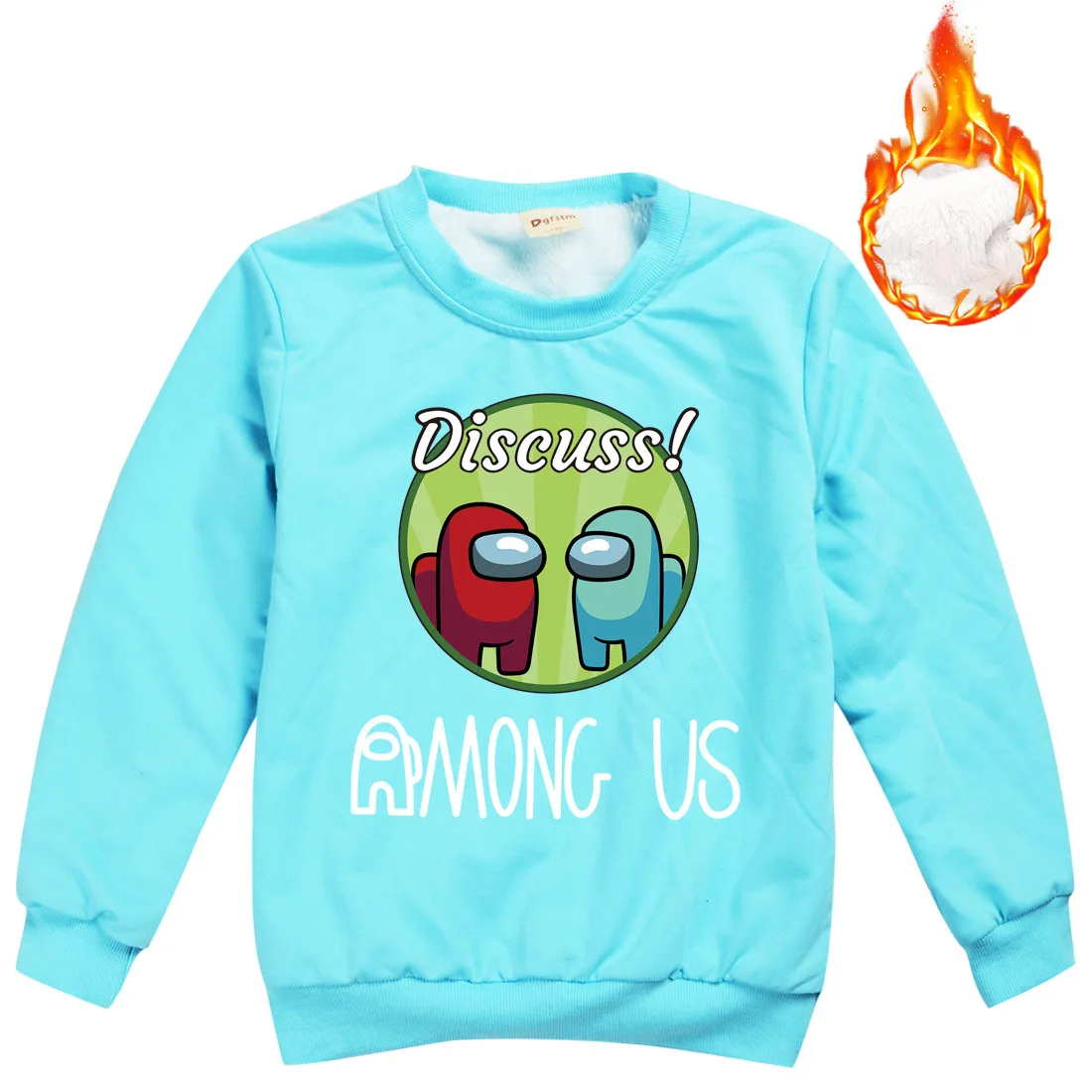 

DLF Hot Video Game Among Us Hoodie Kids Snow Warm Velvet Winter Clothes Boys Sweatshirt 2-16 Years Girls Long Sleeve Fur Jacket
