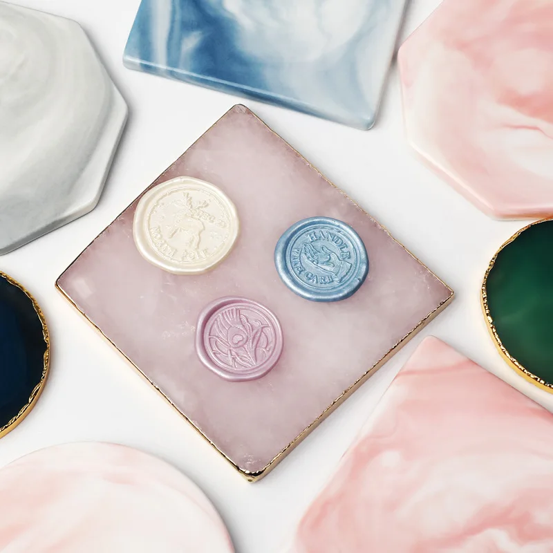 

By King Agate/Crystal/Ceramic Seal Pad Wax Seal Stamps Paint Backing for DIY Wedding Brithday Party Sealling Wax Stamp Pads