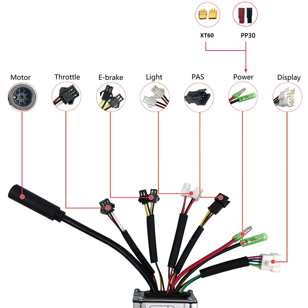 Контроллер синусоидальной волны для электровелосипеда KT 15A/17A/22A 250 Вт/350 Вт/500 Вт/750