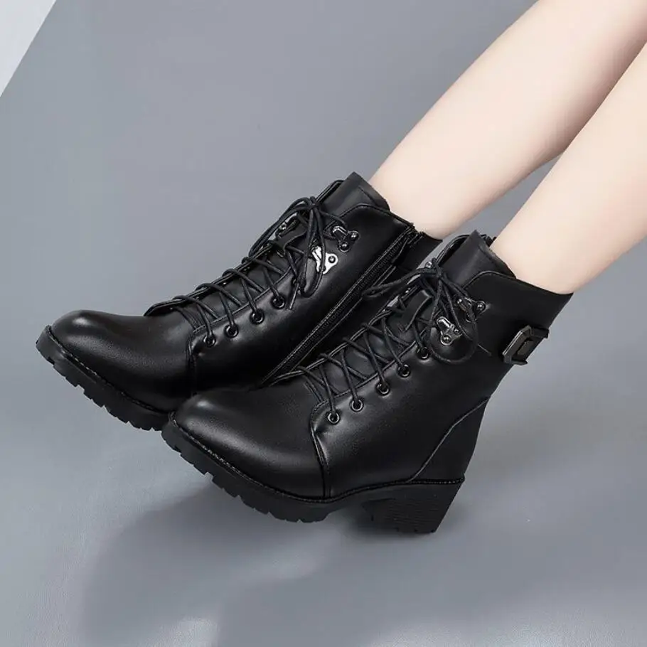 2021 Роскошные Брендовые женские зимние кожаные сапоги для снега на высоком