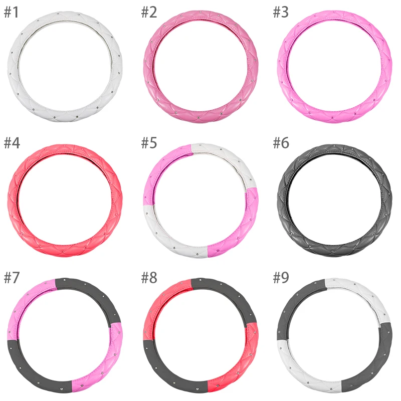 Женский чехол на руль из искусственной кожи с кристаллами автомобильные чехлы