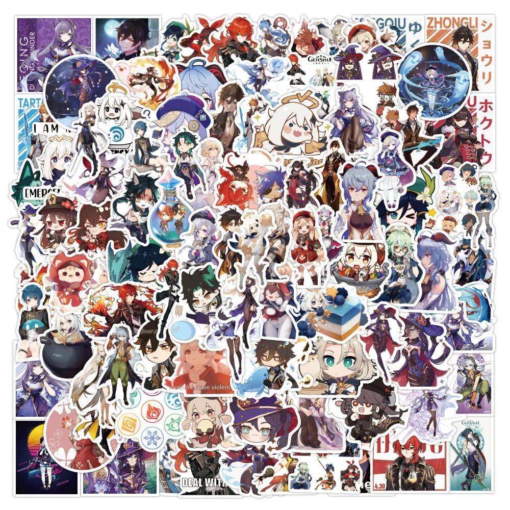 

10/50/100pcs Anime Genshin Impact Game Stickers Cartoon Waterproof Kid Toy Laptop Motorcycle Skateboard Guitar Car Phone Sticker