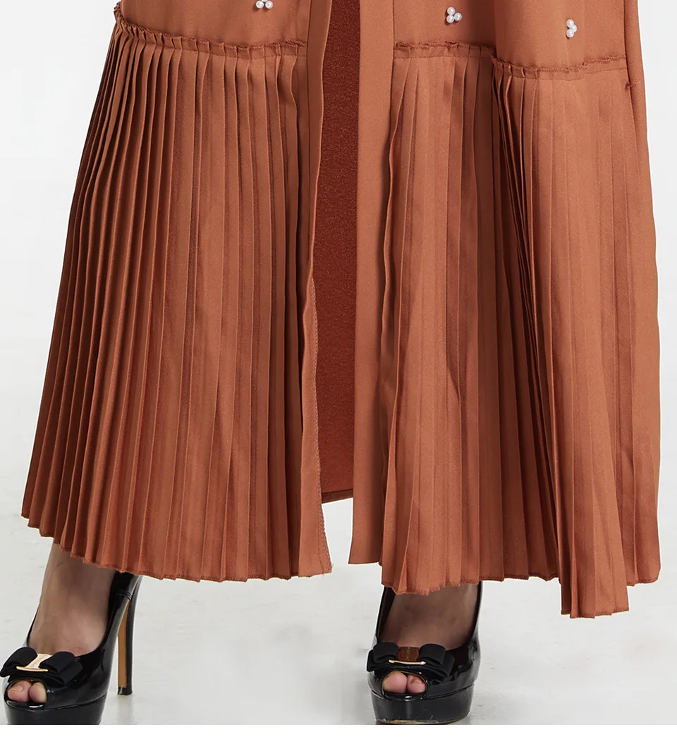 Мусульманское Открытое платье абайя женское элегантное жемчужное Дубай