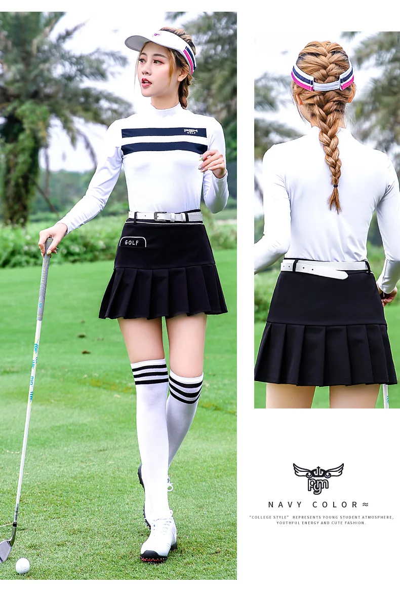 Women High Waist Skort Golf Skirt Summer Anti-Wrinkle Badminton Tennis Skirt Ladies Pleated Safety Skirts Shorts Sportswear