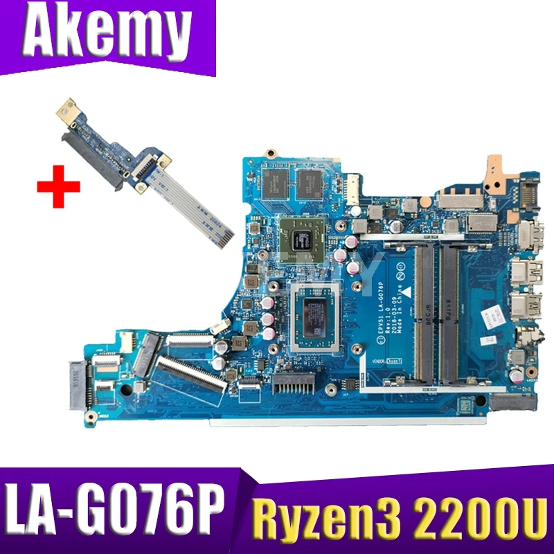 

AKemy For HP 15-DB 15-DX Series Laptop Motherboard With Ryzen3 2200U CPU EPV51 LA-G076P L20668-601 L20668-001 100% Tested