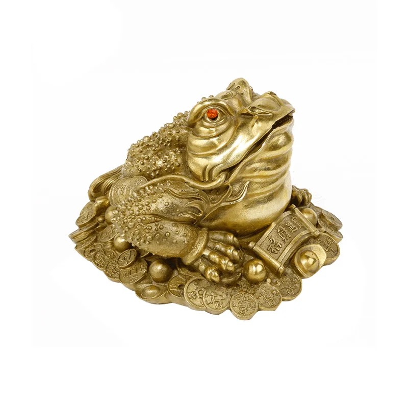 

LAOJUNLU Copper Three Legged Golden Toad Ornament Golden Toad Ornament Home Crafts Extra Small Chinese Traditional Style