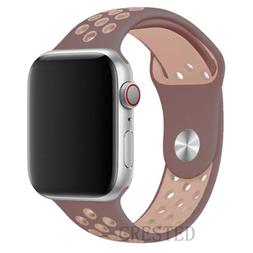 Ремешок для apple watch 5 4 3 ремешок 44 мм/40 мм iwatch ремешок 5 42 мм/38 мм correa силиконовый браслет аксессуары для часов - Цвет ремешка: Smokey Mauve32
