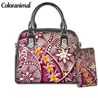 Модная женская сумка-тоут Coloranimal 2 шт.компл., сумка и кошелек полинезийская Плюмерия, наплечная сумка из полиуретана для женщин, сумка-мессенджер, сумка